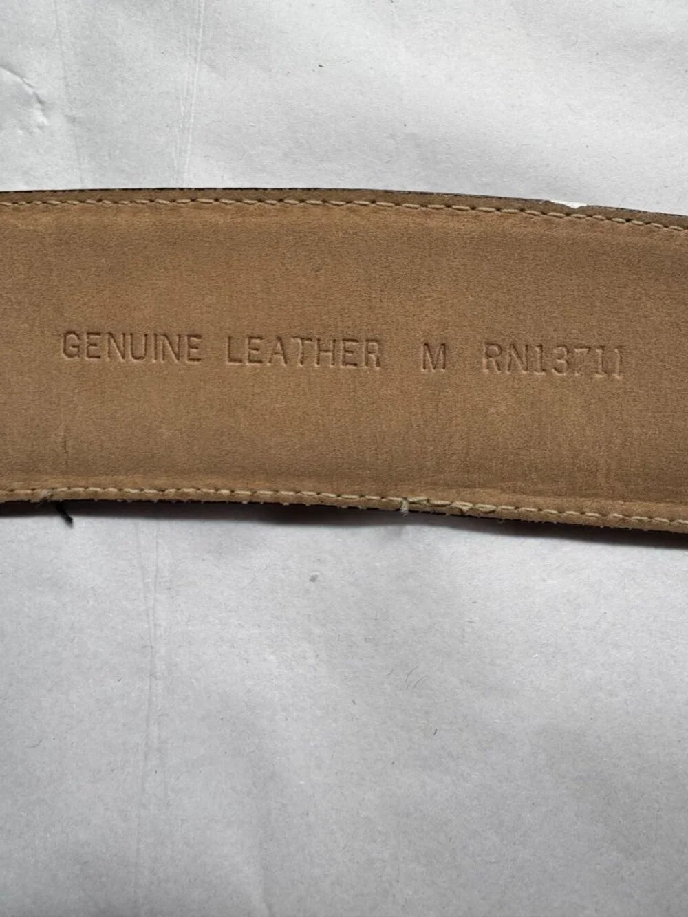 Lord and Taylor Vintage Black Suede Leather Belt With Gold-Tone Buckle Medium Ge